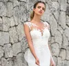 Beach Lace Bohemian Mermaid Wedding Dresses sheer Tulle illusion See Through Sleeveless Sexy Backless Bridal Gowns Vestidos de Novia 2020