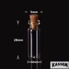 10 * 28 * 5 mm 1 ml Mini-Klarglasflaschen mit Korken Leere Glasfläschchen Gläser Kleine Wunschflasche 300 Stück