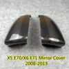 Un paio di cappucci copri specchietto laterale nero in vera fibra di carbonio adatti per BMW X5 E70 / X6 E71 rivestimento retrovisore originale 2008-2013