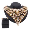 Frauen Afrikanische Perlen Colliers Halskette Stud Ohrringe Set Trendy Bunte Braut Schmuck Sets Hochzeit Party Kleid Zubehör