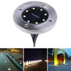 8 LEDs Solar Power Buried Light Ground Lamp Outdoor Path Way Garden Decor Garden Lawn Yard Outdoor Lighting