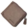 RFID Heren Lederen Zipper Portemonnee Ritssluiting rond Wallet Bifold Multi Card Holder Purse