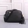 Kvinnor Lyxig designer Soho Disco Bag 308364 Real Leather Handväskor Casual Tassel Purse Toppkvalitet Crossbody Soft Classic Små Shoulder Camera Bags