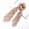 Accessoires pour cheveux Scrunchie Streamers Bandes élastiques Cravates pour femmes Chouchous Stripe Turban Prêle Cheveux Corde Chapeaux 20pcs F413C