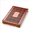 Juego de bandejas de té de madera maciza 2021, mesa de té de kung fu, drenaje, almacenamiento de agua, platillo de madera pequeño, tamaño: 43*28*6 cm