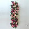 人工アーチフラワーロウ100cm長さdiyシルクピオニーバラシミュレーション花列結婚式のセンターピース装飾的な背景