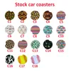 Neopren Car Cup Mat Kontrast Kaffe Kaféer Kaktus Flower Teacup Rainbow Leopard Colors Pad för heminredning Tillbehör