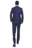 Two Piece Blue Business Party Men Suits notched Lapel Trim Fit Two Button Wedding Groom Tuxedos New (Jacket + Pants) HY6018