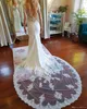 Sexy Lace Mermaid Dresses Jewel Neck Applique Long Illusion Sleeves Court Train Wedding Dress Bridal Gowns vestidos de novia Custom