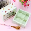 20x Drawer Lid Macaroon Paper Gift Box with Window 6 Grids Wedding Party Paper Box For Cake Packaging Candy Cookies Cupcake