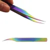 Tamax MP019 Rainbow false eyelashes Nipper eyelash Tweezers Anti-Static Precision for Eyelash Extension tools Hair Craft