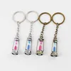 Metal Lamp Shaped Timer Hourglass Keychain Sandglasses Novelty Item Guft Gifts for Woman and Men LX2315