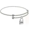 Mode Creatieve Zeszijdige Rhombus Verstelbare Maat Bangle, Lock-vormige belettering Tag Goud Zilver Zwart 3 Kleuren Armband Groothandel