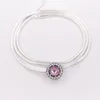 Uppskattning Pink Clear CZ Charms Authentic 925 Sterling Silver Beads Fits European Pandora Style Jewelry Armband Halsband Andy Jewel 796082PCZ