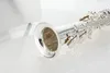 MARGEWATE Soprano Straight Pipe Saxophone High Quality Brass Musical Instrument Beautiful Silver Plated Sax Free Shipping with Case