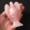 1pc Big Size Natural Rose Quartz Crystal Angel Figurine Healing Aura Angel Reiki Sculpture for Home Desk Decoration Crafts Gift