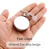 4cm Retractable Wire Rope Keychain Recoil Anti Lost Yoyo Skidpass ID Kortspänne Keyring Ringhållare Metall Rostfritt Stål Silver Nyckelring