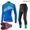 LIV 2018 Women Outdoor Sports Spring Spring Summer Bicycle Cycling Long Sleeves Jersey Bib Pants Sets 9D Gel Pad Mtb Clothing231r