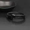 2019 Nouveau Design Bracelet Bijoux Classique Double Couche Bracelets En Cuir Véritable Top Qualité Simple Bouton En Acier Inoxydable Bijoux Pour Hommes