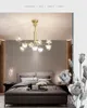 Postmodern crystal chandelier living room pendant lamp bedroom fixtures restaurant hanging lights Iron LED suspension luminaire