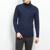 Nouveau automne hommes pull décontracté col roulé rayé coupe ajustée tricot hommes pulls hommes pull M-5XL