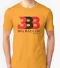 Mode mannen Wit Zwart Grijs T-shirt Bal Basketbal Volledig Katoen Korte Mouwen Losse BBB Mannelijke t-shirt Tees Gedrukt logo Maat S-4XL