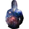 Galaxy 3d هوديس سستة الرجال هودي الفضاء سديم الجرافيك قمم الذكور مقنع جيب التوصيل الأزياء معاطف بارد الشارع الشهير قميص