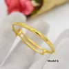 7 desenhos para opções Linda Baby Bangles Amarelo Banhado Bebê Pulseira Pulseiras Para Bebês Crianças Crianças Presente Bom