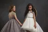 High Low Flower Girl Dresses Lace Appliqued Beaded Jewel Neck Cute Little Kids Birthday Party Gowns Long Sleeve Girls Pageant Dress