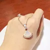 Brand Pure 925 Sterling Silver Jewelry For Women Natural Mother Shell Pearl Fan Necklace Colorful Stone Party Jewelry Neckalce6524855