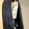 Natural Black 1b Soft Long Silky Straight Full Lace Wigs with Baby Hair Heat Resistant Glueless Synthetic Lace Front Wigs for Bla9120521
