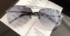 Partihandel-Män Kvinnor Solglasögon UV-skyddslins 1019 Fashion Oval Coating Spegel Lens Framlös Färgpläterad Ram Komma med Förpackning