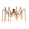 Retro Hamp Rope Pendant Lamp Industriell Twine Hanging Light Hotel Office Store Restaurang Bar Booth Spider Suspension Belysning