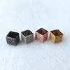 Moda geométrica quadrada zircão cz grânulos para pulseira pulgula jóias fazendo encantos espaçador beads diy acessórios ct545