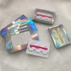 25 milímetros Mink Holographic Cílios rosa 3 pares Cílios Caixa com Pinças Fit Natural longos e grossos 3D 5D Mink Lashes