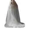 ホワイトアイボリーのウェディングラップチュール花嫁のジャケットブライダルクロークドレスの岬アップリケ熱い販売マント女性のウェディングアクセサリー