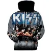 Iron Maiden Kiss Hoodies 3D Impressão Moletom Com Capuz Homens Mulheres Camisolas Unisex Música Rock Band Jumpers Hip Hop Streetwear Cool Fãs Pullovers