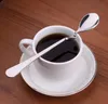 200pcs NEW Stainless steel Twisted handle Curved Tea Coffee Drink Condiment Spoon Teaspoon V handled Honey jam DHL Fedex Free