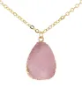 Irregular Natural Stone pendant Necklace Quartz Crystal necklaces Gold Chain DIY hip hop jewelry will and sandy