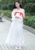 Белый Китайский Традиционный Hanfu Костюм Женщины Принцесса Танцевальная Одежда для Девочек Леди Тан Династия Династии Китайская Древняя Одежда