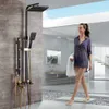 Black Body Massage Jet Faucet Set Bath Shower System Swive Spout Shower Mixer Bidet Sprayer Head Rainfall Shower Head