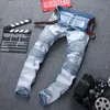 Heren jeans 2022 Mens Skinny Jean Distressed Slim Elastische Denim Biker Hip Hop Broek Washed Ripped Plus Size 28-42, YA5581