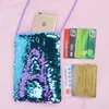 Custodia per cellulare con cordino per ragazze, donne, sport all'aria aperta, moda, borsa per cellulare in tessuto con glitter