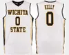 Wichita State Shockers College # 0 Rashard Kelly Basketball Jerseys # 1 Zach Brown # 3 C.J. Keyser Mens cucita personalizzata Qualsiasi numero Nome