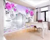 Papier peint 3d personnalisé po peintures murales reflets roses sur le mur de fond du cercle 3D décor TV mur art pictures7858695