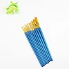 Aquarel Gouache Paint Borstels Sets Blauw Houten Handvat Nylon Haar 10 Stks Schilderen Pen Stationaire Kunstbenodigdheden