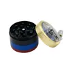 Zinc Alloy Metal Grinders 4 Layers Diameter 63mm Grinders Colored Handle Herb Grinder Smoking Accessories GR184