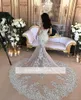 Silver New Fashion Dubai Arabiska Mermaid Bröllopsklänningar Långärmade Pärlor Kristaller High Neck Court Tåg Bröllopsklänning Brudklänningar
