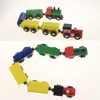 Houten treinset voor peuters met dubbelzijdige treinrails Past op Brio Perfect houten speelgoed voor jongens en meisjes9788638