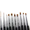 Pro 10Pcslot Nail Brushes Set Different color Size Copper Handle Design Polish Nylon UV Gel Painting Nail Art Tool Nail Brushes6961974416